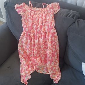 Children's Place, lovely spring dress, pink & coral, size 7/8